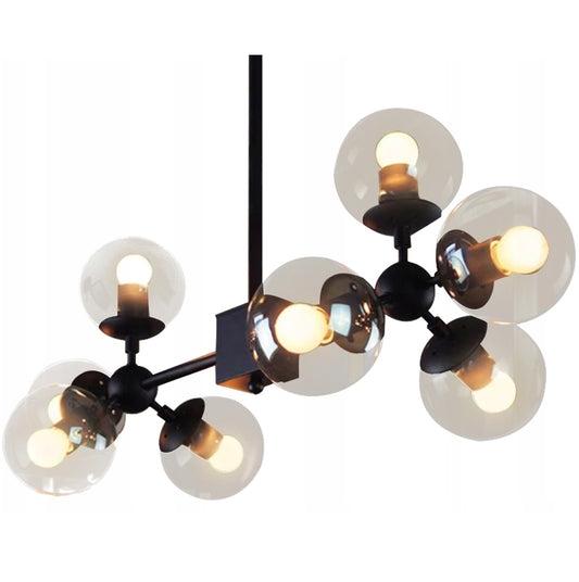 Lampa sufitowa czarna żyrandol APP269 szklane kule