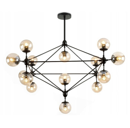 Lampa sufitowa czarna żyrandol APP265 szklane kule