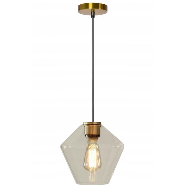 Lampa sufitowa wisząca APP439 szklana brąz złota