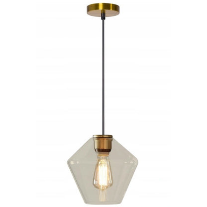 Lampa sufitowa wisząca APP439 szklana brąz złota