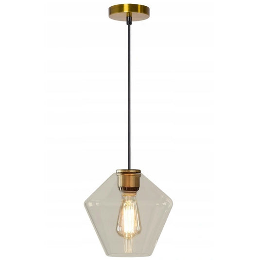 Lampa sufitowa wisząca APP439 szklana brąz złota