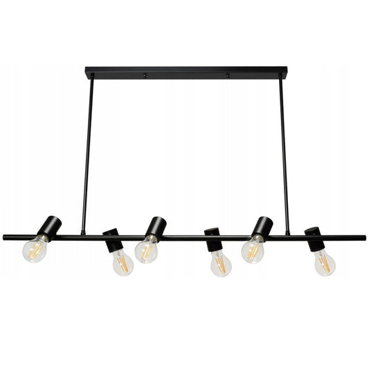 Lampa sufitowa loft czarna APP480 6 punktów edison