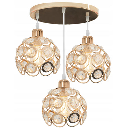 Lampa sufitowa APP211 metal złota kryształ kule