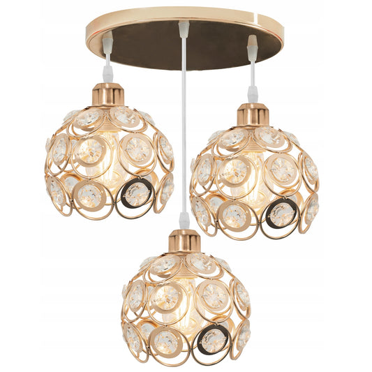 Lampa sufitowa APP211 metal złota kryształ kule