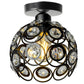 Lampa sufitowa APP203 metal czarna kryształ kula