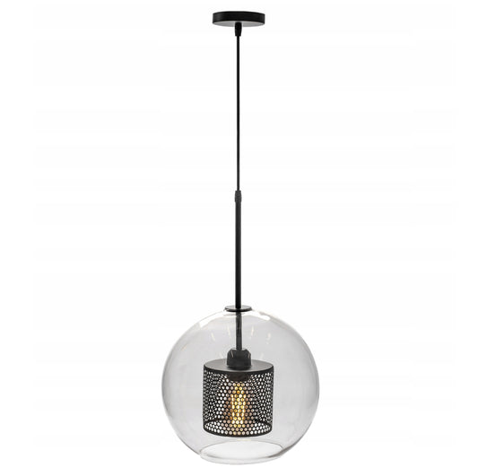 Lampa sufitowa APP558 czarna szklana kula 25 loft
