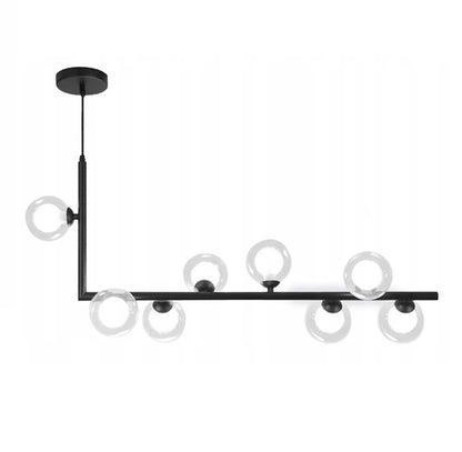 Lampa sufitowa APP754 szklana czarna 8 punktów