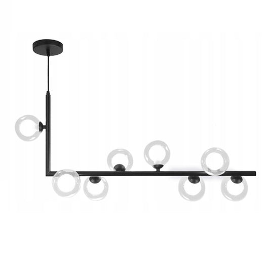 Lampa sufitowa APP754 szklana czarna 8 punktów
