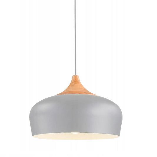 Lampa BARI szara sufitowa wisząca metalowa duża