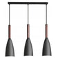 Lampa sufitowa LETIZ 3 punkty metal+ drewno czarna