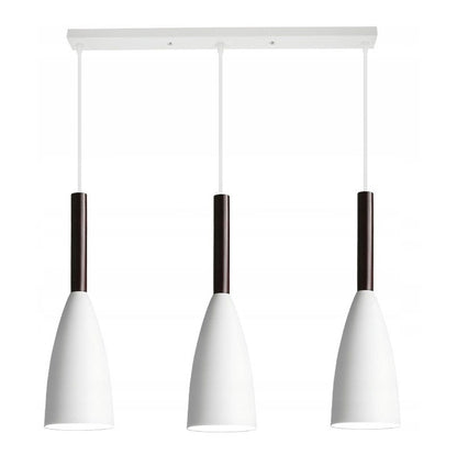 Lampa sufitowa LETIZ 3 punkty metal + drewno biała
