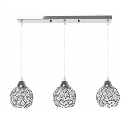 Lampa sufitowa kryształ APP715 srebrna glamour