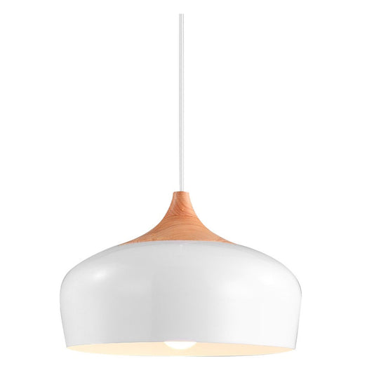 Lampa BARI biała sufitowa wisząca metalowa duża