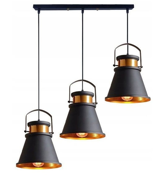 Lampa ASTI AA sufitowa żyrandol złota retro czarna