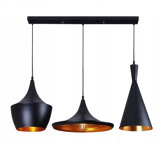 Lampa COSTA CP czarna sufitowa żyrandol złota