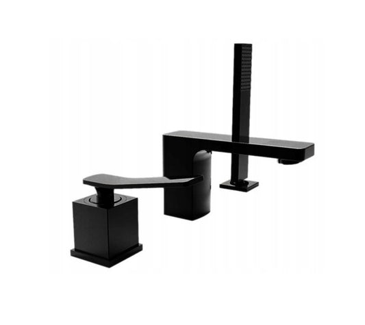 Bateria SONIC czarna wannowa 3-otworowa nawannowa