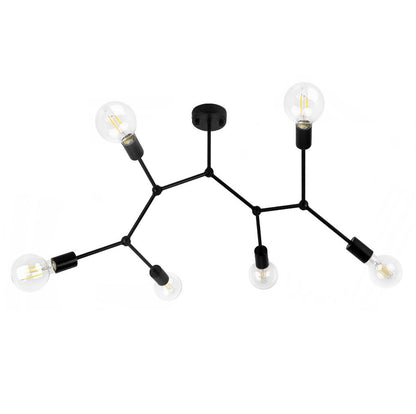 Lampa sufitowa żyrandol APP737 czarna 6 punkty E27
