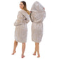 Szlafrok FLUFFY beżowy L XL damski miękki gruby