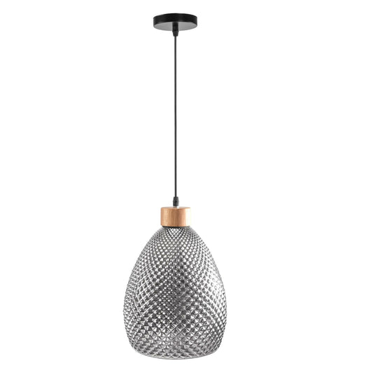 Lampa APP897 wisząca szklana retro vintage czarna