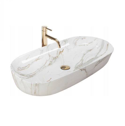 Umywalka CLEO 81 AIAX nablatowa ceramiczna marmur