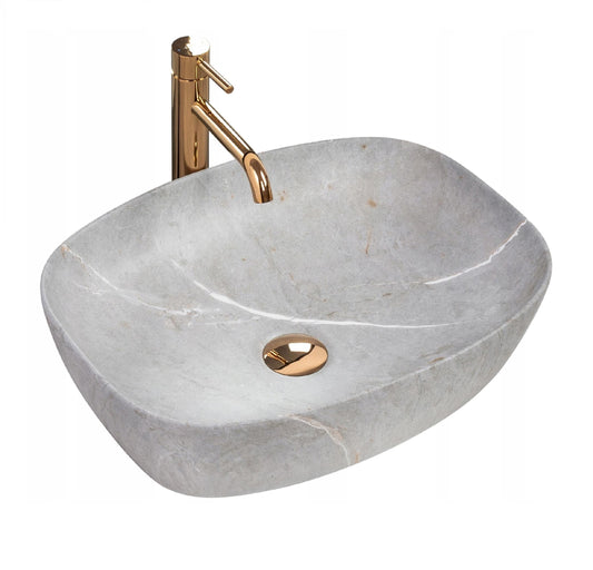 Umywalka FREJA szara nablatowa kamień ceramiczna