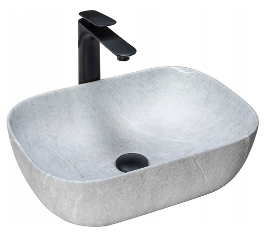 Umywalka LIVIA szara nablatowa kamień ceramiczna