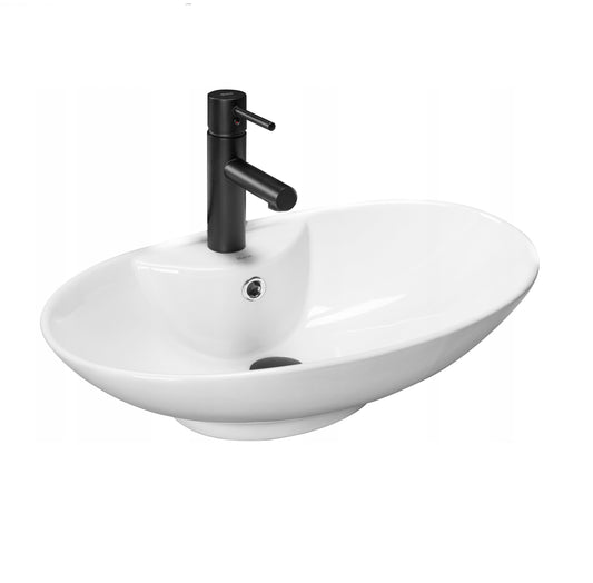 Umywalka ROSA biała ceramiczna nablatowa REA owalna