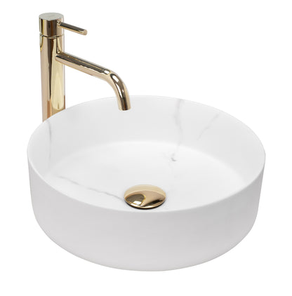 Umywalka SAMI MARBLE mat nablatowa okrągła marmur